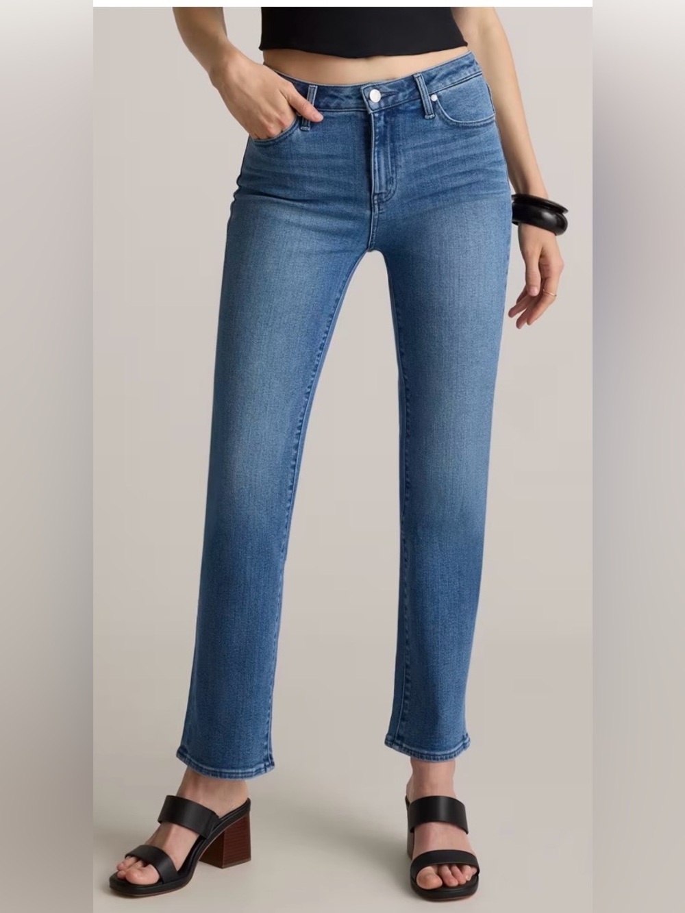 Quince Women’s Bella Stretch Strait Jeans - Seaside Blue, size 30